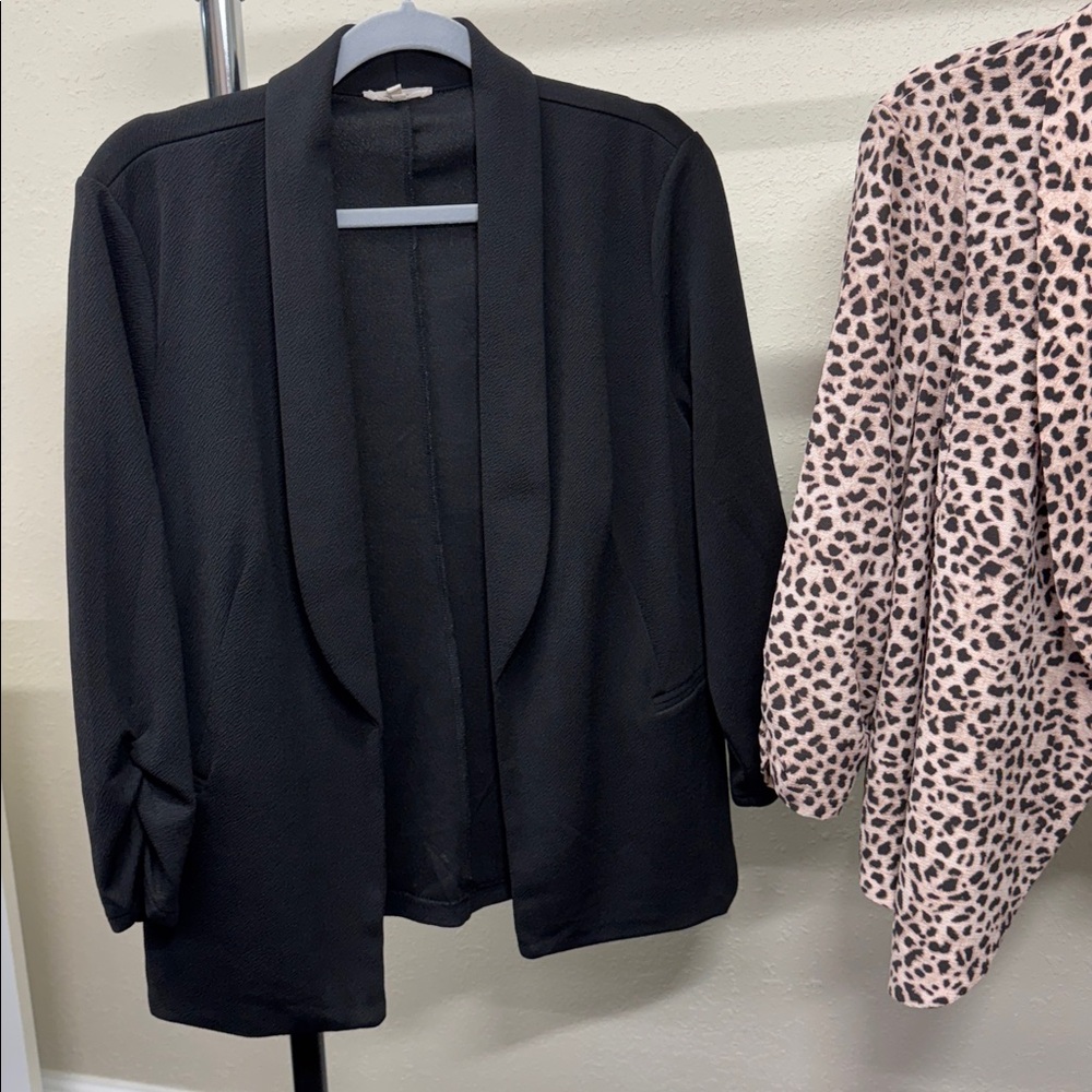 Black and Chetah Leopard Print Jacket Blazer - Picture 3 of 7